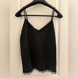 Nicole Miller Black Satin Top